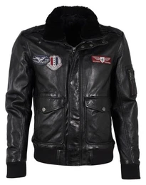 Lederjacke GMCruise Herrenjacke aus Lammnappa Leder im Piloten-Look