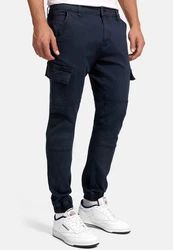 Indicode Herren Cargohose August Dunkelblau/Blau
