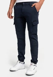 Indicode Herren Cargohose August Dunkelblau/Blau