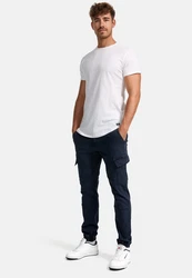 Indicode Herren Cargohose August Dunkelblau/Blau