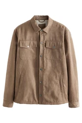 Next Hemdjacke aus Kunstwildleder mit Borgfutter (1-St) Braun/Khaki/Beige