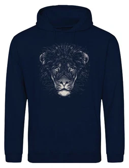 Youth Designz Herren Kapuzenpullover mit Frontprint Dunkelblau/Braun