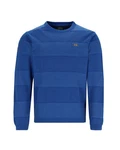 Hajo Rundhalspullover Washer-Pullover Strukturmix Blau