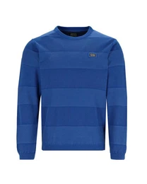 Rundhalspullover Washer-Pullover in Strukturmix
