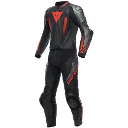 Motorradkombi Laguna Seca 5 2 tlg. Lederkombi schwarz / anthrazit / fluo-rot