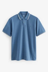 Next Poloshirt Pikee im Regular Fit mit Kragenstreifen Blau