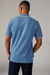 Next Poloshirt Pikee im Regular Fit mit Kragenstreifen Blau