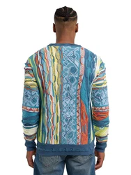 CARLO COLUCCI Rundhalspullover Dimani Orange/Braun/Schwarz/Mischfarben/Blau