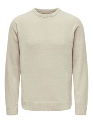 ONLY & SONS Strickpullover ONSETHAN LIFE REG 7 CREW KNIT greige