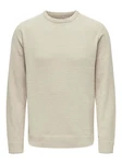 ONLY & SONS Strickpullover ONSETHAN LIFE REG 7 CREW KNIT greige
