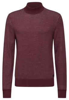 STREET ONE MEN Rollkragenpullover Dunkelrot/Bordeaux/Rosa/Lila