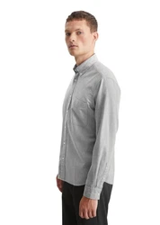 Marc O'Polo Langarmhemd Bio-Baumwoll-Twill Hellgrau/Grau/Dunkelgrau