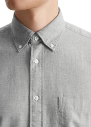 Marc O'Polo Langarmhemd Bio-Baumwoll-Twill Hellgrau/Grau/Dunkelgrau