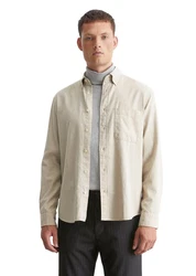 Marc O'Polo Langarmhemd Bio-Baumwoll-Twill Khaki/Beige
