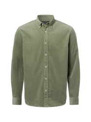 Marc O'Polo Langarmhemd mit Button-Down-Kragen Dunkelgrün/Grün