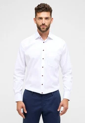 Eterna Langarmhemd MODERN FIT Rot/Dunkelrot/Weiß