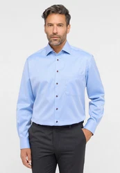 Eterna Langarmhemd COMFORT FIT Hellblau/Blau