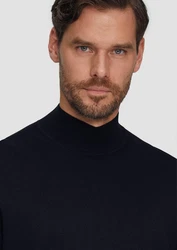 s.Oliver BLACK LABEL Strickpullover Softer Turtleneckpullover Dunkelblau