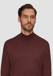 s.Oliver BLACK LABEL Strickpullover Softer Turtleneckpullover Dunkelrot/Bordeaux/Braun