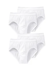 Schiesser Slip Authentic Sport (4-St) Weiß/Creme/Braun