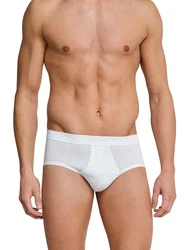 Schiesser Slip Authentic Sport (4-St) Weiß/Creme/Braun
