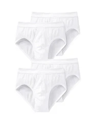 Schiesser Slip Authentic Sport (4-St) Weiß/Creme/Braun