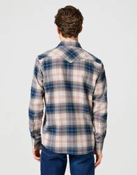 Wrangler Langarmhemd WESTERN SHIRT Creme/Blau/Beige/Hellblau