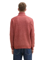 TOM TAILOR Rollkragenpullover mit Rollkragen Rot/Dunkelrot/Braun