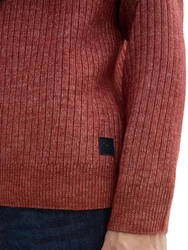 TOM TAILOR Rollkragenpullover mit Rollkragen Rot/Dunkelrot/Braun