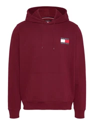 Tommy Jeans Sweatshirt TJM REG ESSENTIAL FLAG HOOD EXT Dunkelrot/Rot/Bordeaux