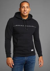Bruno Banani Kapuzensweatshirt mit Logodruck Schwarz/Beige