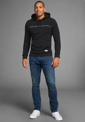 Bruno Banani Kapuzensweatshirt mit Logodruck Schwarz/Beige