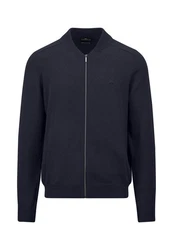 FYNCH-HATTON Strickjacke Supersoft Cardigan College Dunkelblau/Schwarz