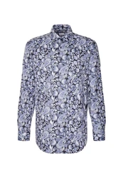 seidensticker Langarmhemd Businesshemd Regular Fit Lila/Blau/Grau
