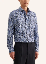 seidensticker Langarmhemd Businesshemd Regular Fit Lila/Blau/Grau