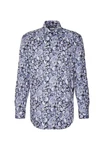 seidensticker Langarmhemd Businesshemd Regular Fit Lila/Blau/Grau