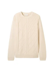 TOM TAILOR Pullover Creme/Weiß/Beige/Khaki