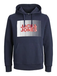 Jack & Jones Sweatshirt Hoodie CORP JJECORP LOGO Dunkelblau/Hellblau/Schwarz