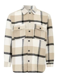 Jack & Jones Plus Hemd JJEBradley Ollie beigemeliert/grau/schwarz