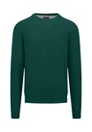 FYNCH-HATTON Strickpullover O-Neck Structure Dunkelgrün/Türkis/Grün