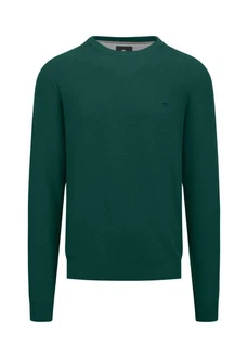 FYNCH-HATTON Strickpullover O-Neck Structure Dunkelgrün/Türkis/Grün FYNCH-HATTON Strickpullover O-Neck Structure Dunkelgrün/Türkis/Grün