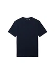 TOM TAILOR Kurzarmshirt T-Shirt mit Piqu Struktur Dunkelblau/Schwarz