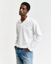 GANT Poloshirt REGULAR SHIELD LONGSLEEVE PIQUE RUGGER Weiß/Creme