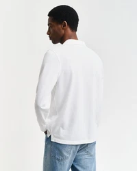 GANT Poloshirt REGULAR SHIELD LONGSLEEVE PIQUE RUGGER Weiß/Creme