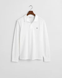 GANT Poloshirt REGULAR SHIELD LONGSLEEVE PIQUE RUGGER Weiß/Creme