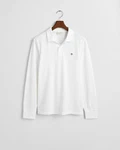 GANT Poloshirt REGULAR SHIELD LONGSLEEVE PIQUE RUGGER Weiß/Creme