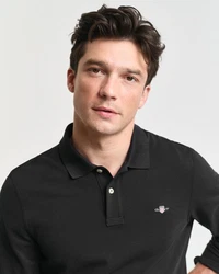 GANT Poloshirt REGULAR SHIELD LONGSLEEVE PIQUE RUGGER Schwarz