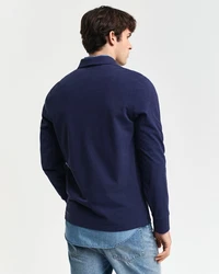 GANT Poloshirt REGULAR SHIELD LONGSLEEVE PIQUE RUGGER Dunkelblau/Hellblau/Blau