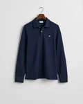 GANT Poloshirt REGULAR SHIELD LONGSLEEVE PIQUE RUGGER Dunkelblau/Hellblau/Blau