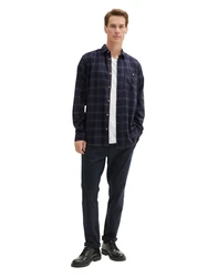 TOM TAILOR Kurzarmshirt Regular Fit Hemd Blau/Hellblau/Dunkelblau/Grau